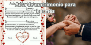 Acta de matrimonio para kermés