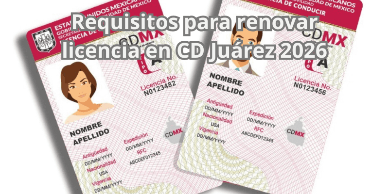 Requisitos para renovar licencia en CD Juárez 2026