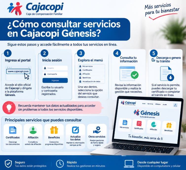 ¿Cómo consultar servicios en Cajacopi Génesis?