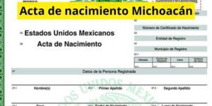 Acta de nacimiento Michoacán
