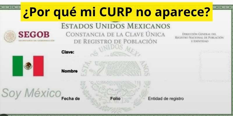 ¿Por qué mi CURP no aparece?