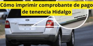 Cómo imprimir comprobante de pago de tenencia Hidalgo
