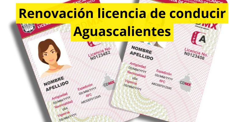 Renovación licencia de conducir Aguascalientes
