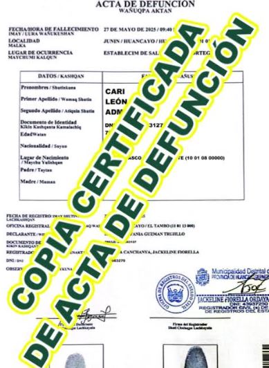 Cómo tramitar acta de defunción en Perú