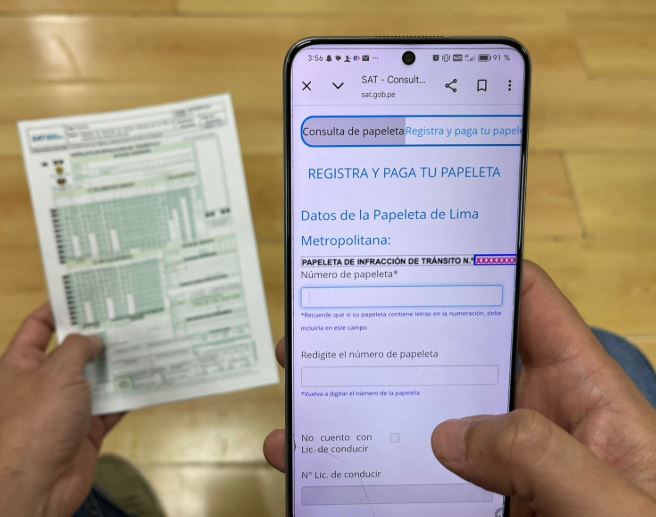 Cómo pagar una papeleta en Perú