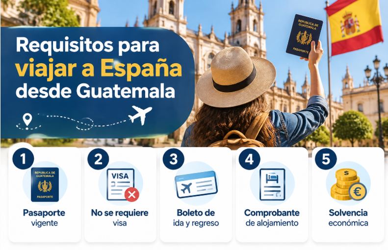 Requisitos para viajar a España desde Guatemala 2026