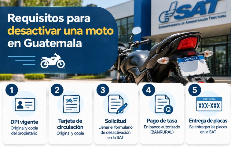 Requisitos para desactivar una moto en Guatemala 2026
