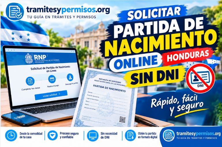 Solicitar partida de nacimiento online Honduras sin DNI 2026