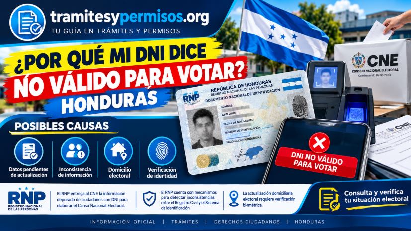 Por qué mi DNI dice no válido para votar Honduras 2026