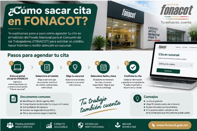 Cómo sacar cita en FONACOT 2026