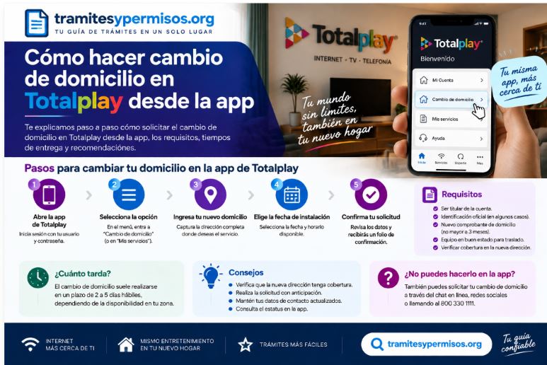 Cómo hacer cambio de domicilio Totalplay desde la app 2026