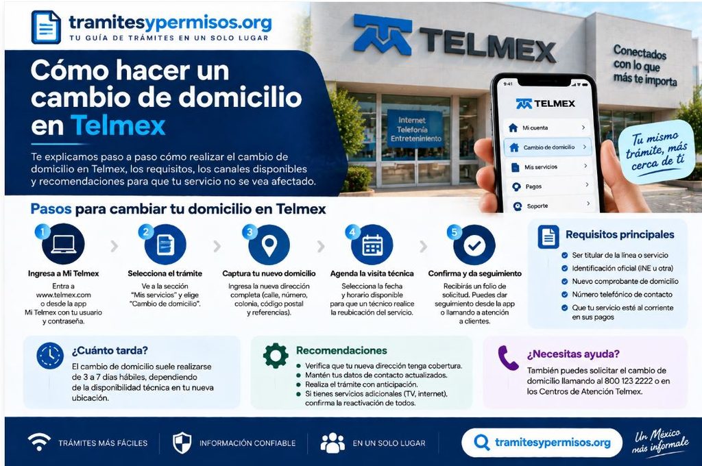Cómo hacer un cambio de domicilio Telmex 2026