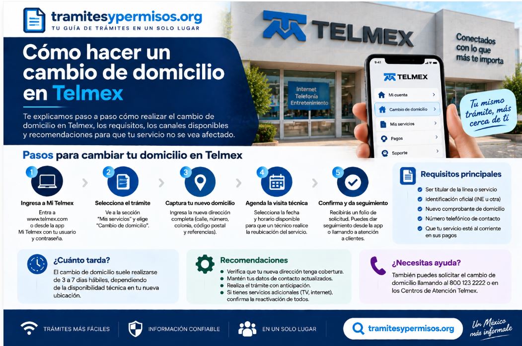 Cómo hacer un cambio de domicilio Telmex 2026