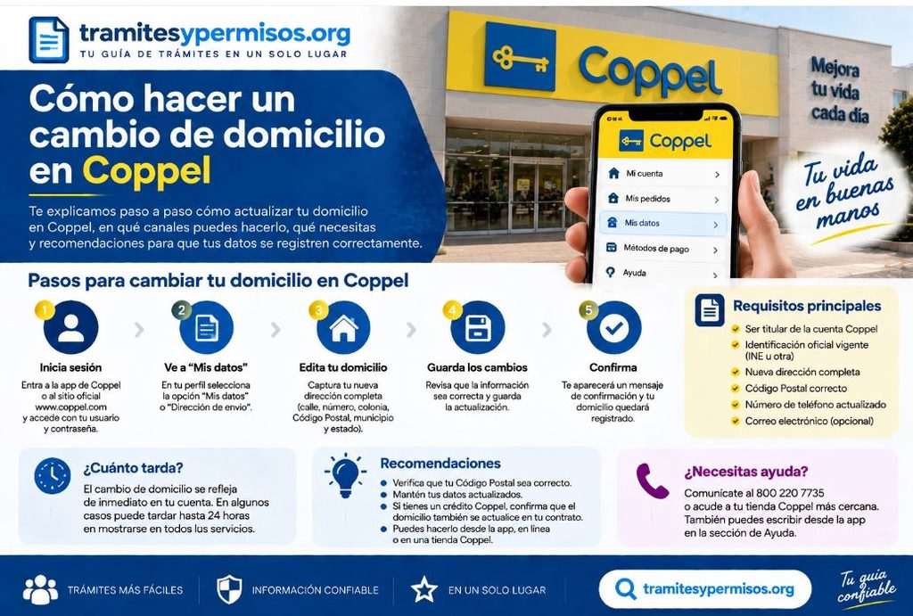 Cómo hacer cambio de domicilio en Coppel 2026