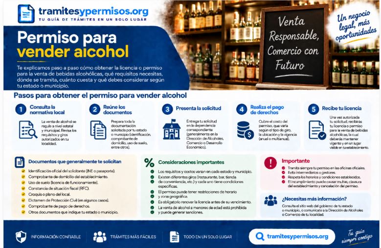 Permiso para vender alcohol 2026