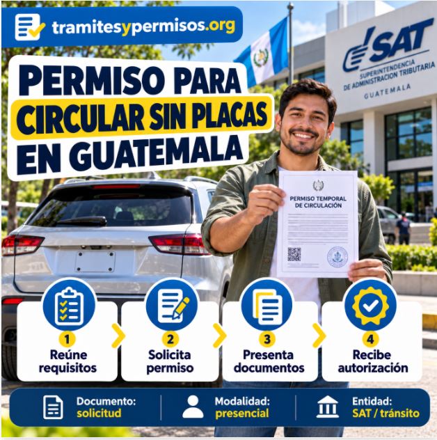 Permiso para circular sin placas en Guatemala 2026