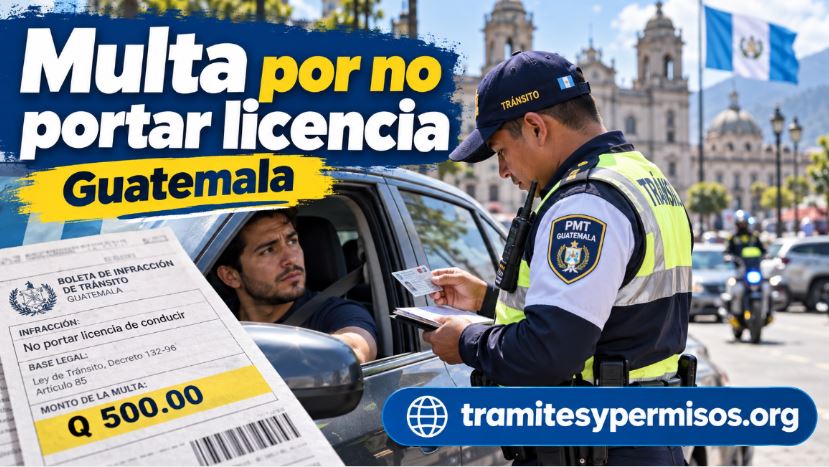 Multa por no portar licencia en Guatemala 2026