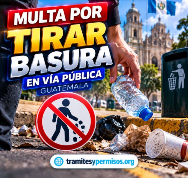Multa por tirar basura en vía pública Guatemala 2026
