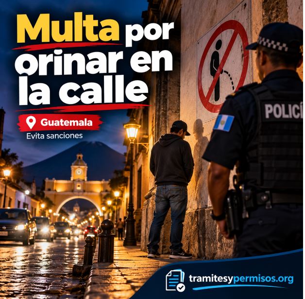Multa por orinar en la calle en Guatemala 2026