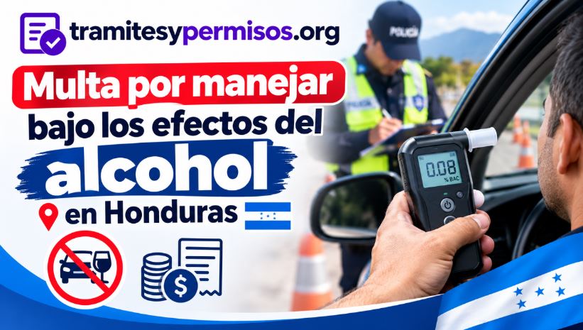 Multa por manejar bajo los efectos del alcohol en Honduras 2026