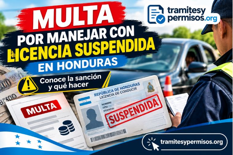 Multa por manejar con licencia suspendida en Honduras 2026