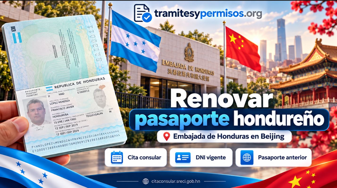 Cómo renovar pasaporte hondureño en la Embajada de Honduras en Beijing 2026